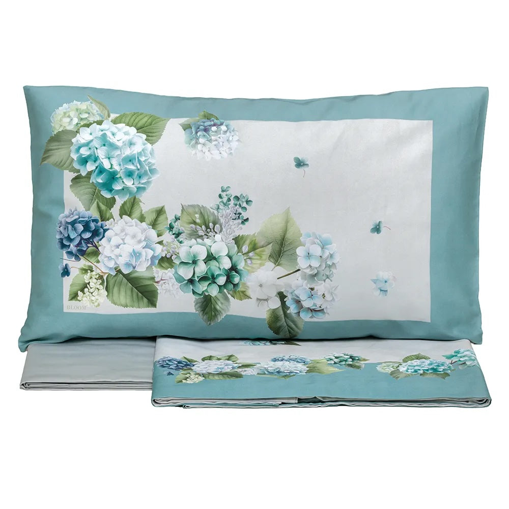 COMPLETO LENZUOLA COPRILETTO TESSITURA RANDI HYDRANGEA