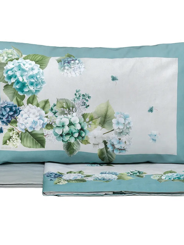 COMPLETO LENZUOLA COPRILETTO TESSITURA RANDI HYDRANGEA
